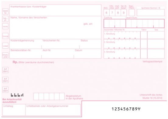 Rezeptformular blanko